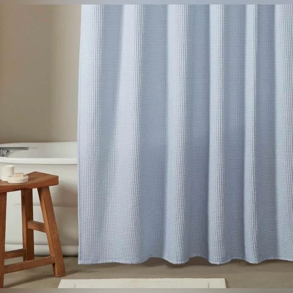 Calvin Klein - Fabric Shower Curtain Luxury Cotton Blend with 12 Button Holes - Picture 2 of 8